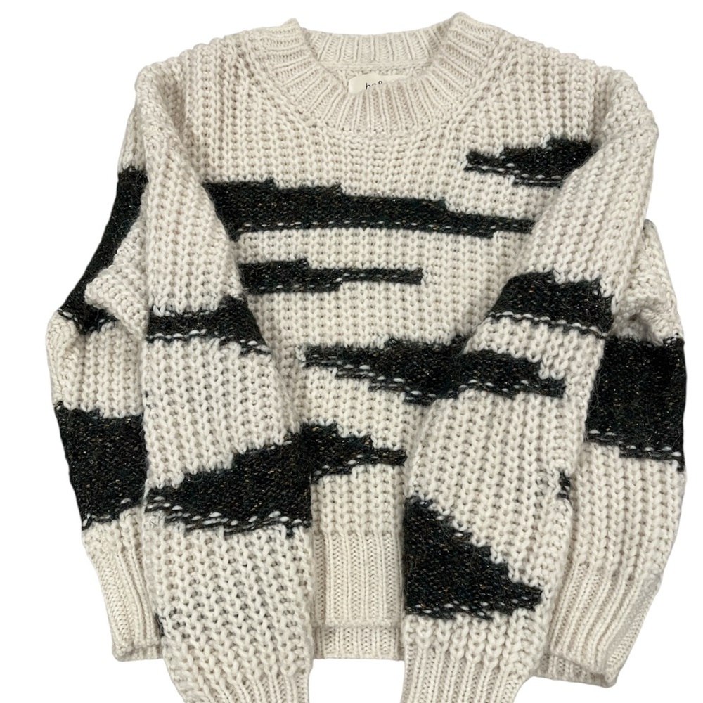 ba&sh Black and White Crewneck Sweater